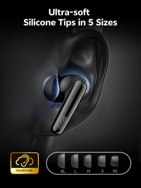 QCY MeloBuds N70 six-mic array enables clear calls and wind reduction