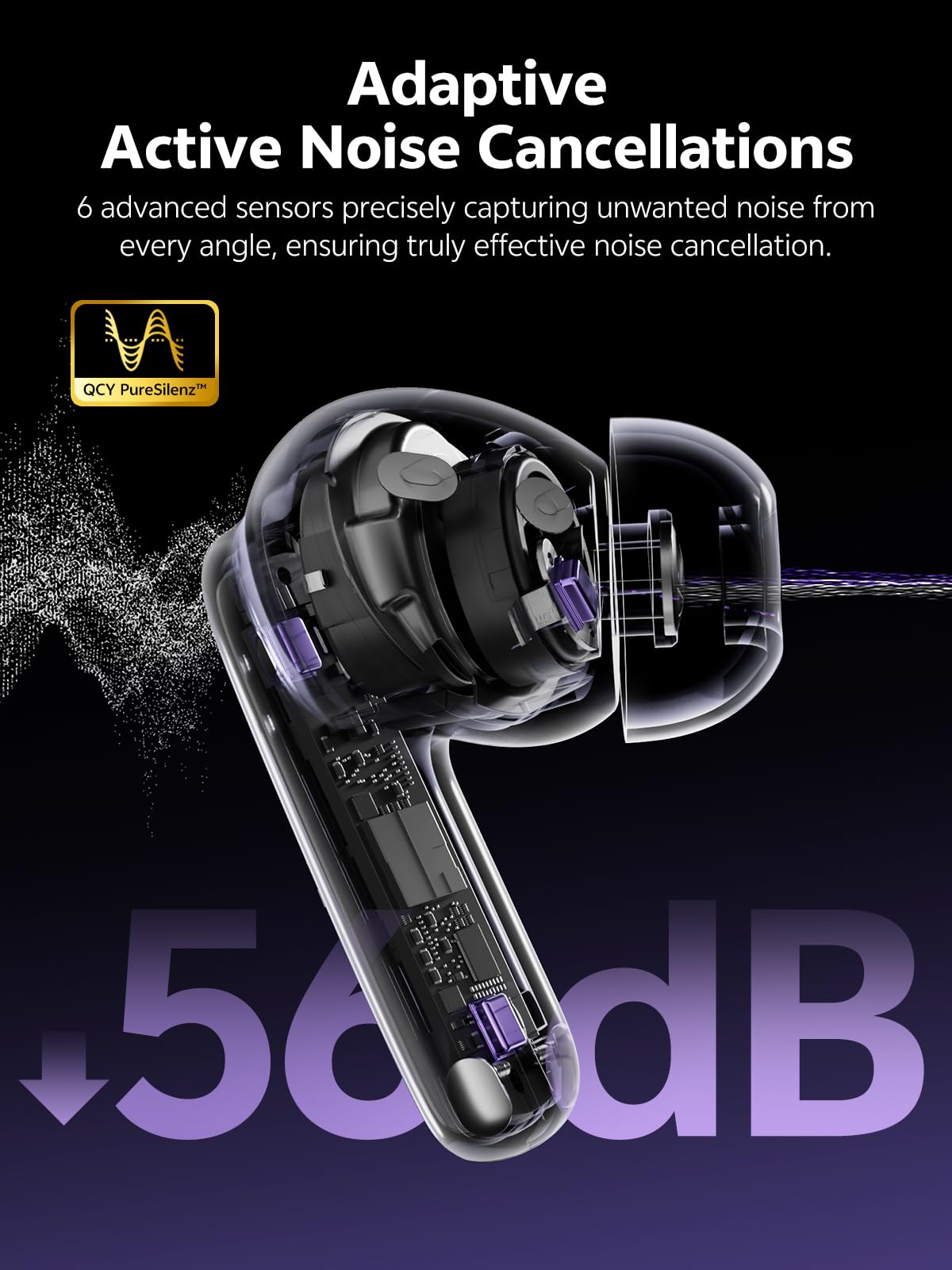 QCY MeloBuds N70 hi-res LDAC audio delivers richer wireless music.