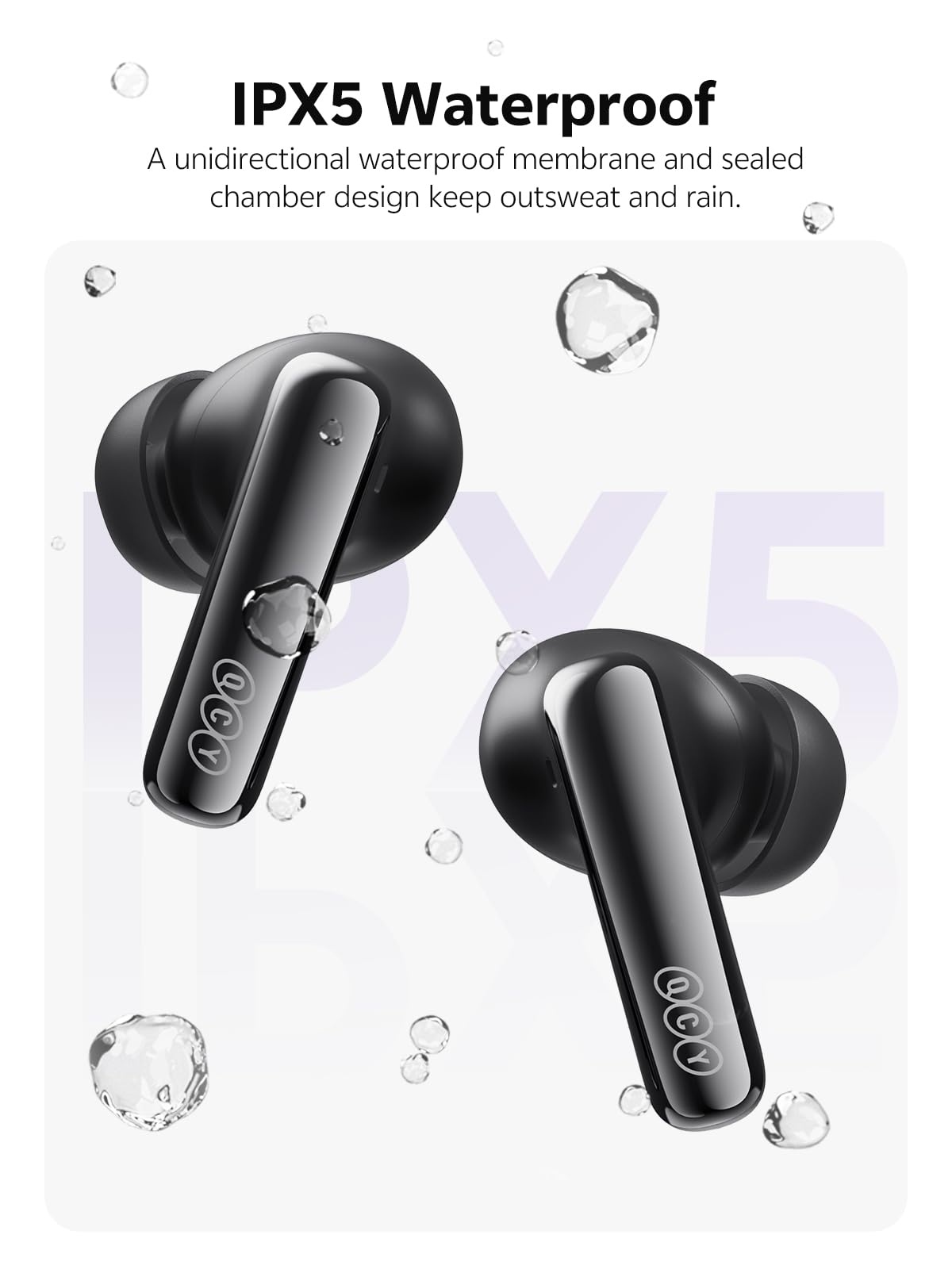QCY MeloBuds N70 IPX5 rating withstands workouts and light rain
