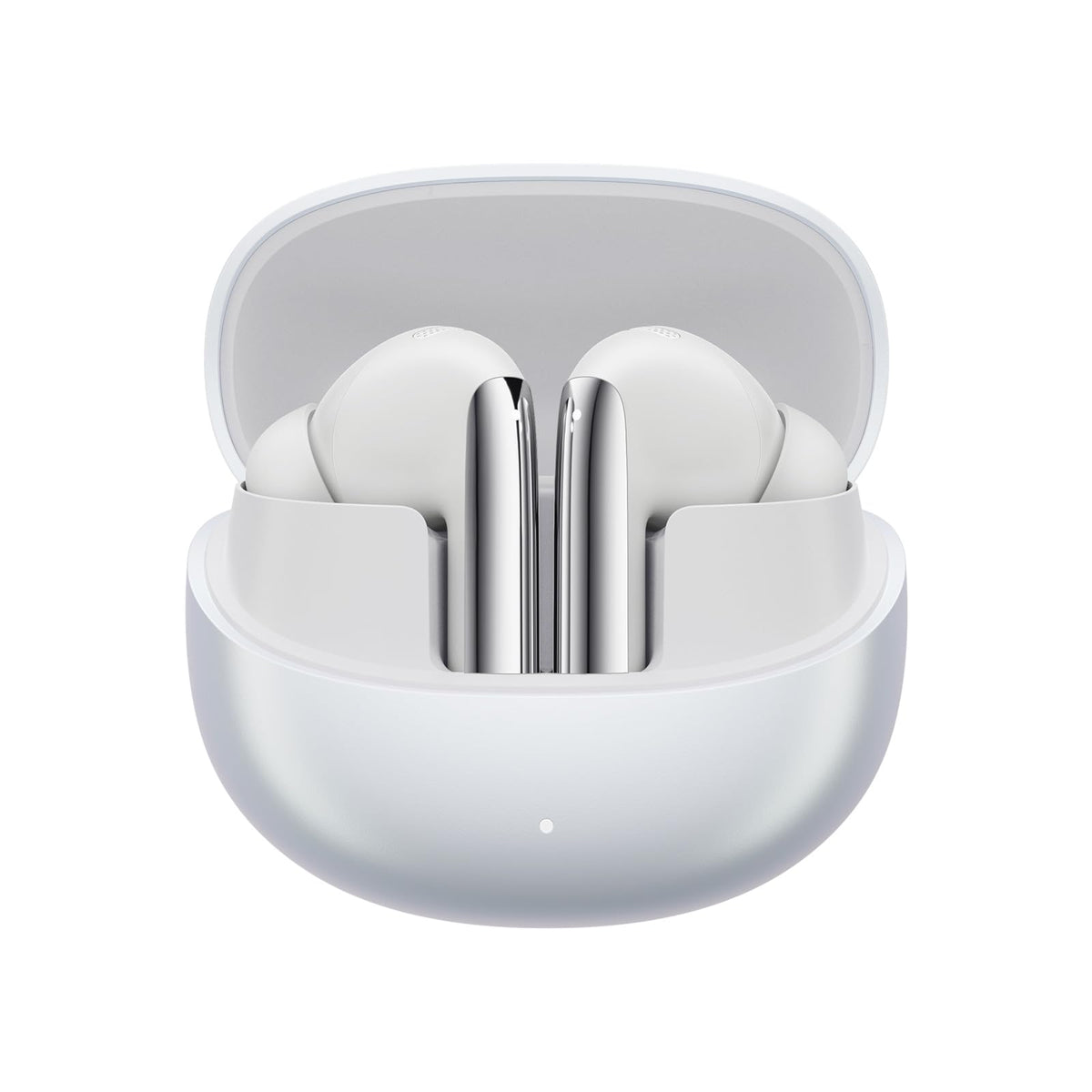 QCY MeloBuds Pro front view with case open showing earbuds and quick access charging