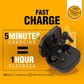 QCY T13 charging case closed for compact travel