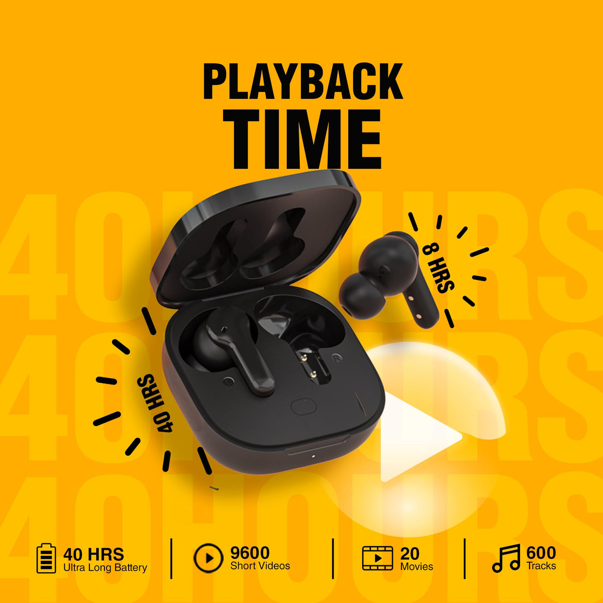 QCY T13 right earbud with secure fit for long sessions