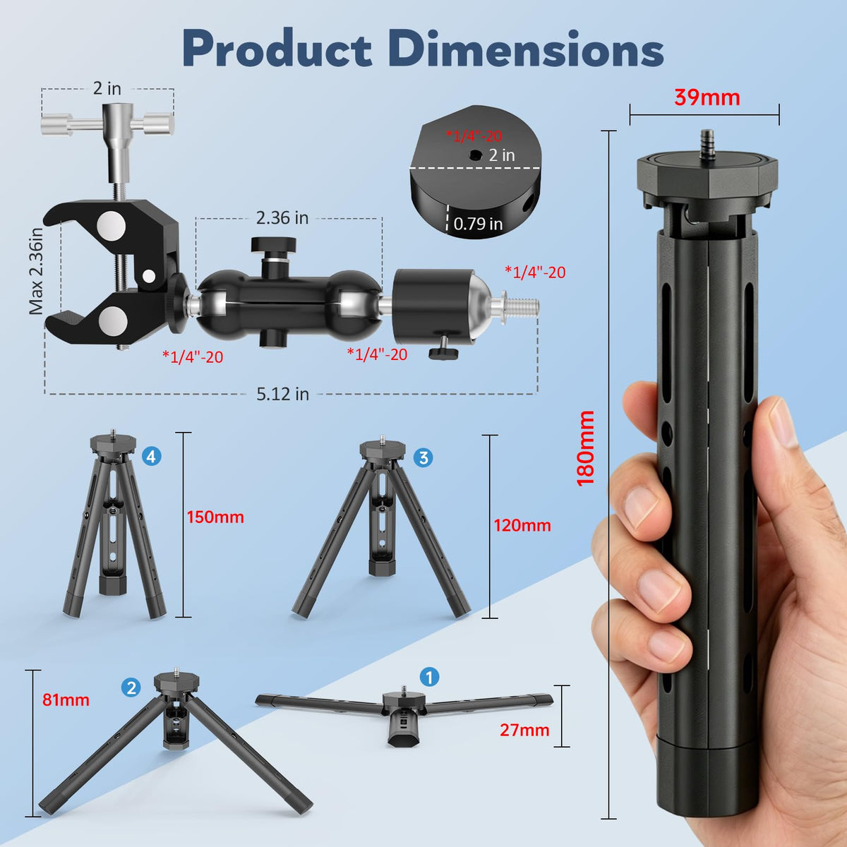 QDOJC Starlink Mini Clamp Mount on pole demonstrates quick tool-free setup