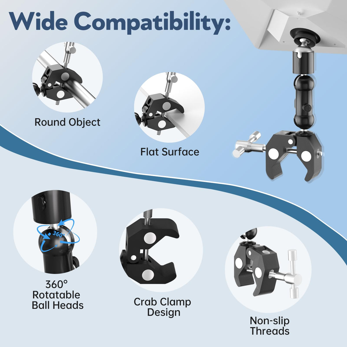 QDOJC Starlink Mini Mount on rail for versatile mounting on ladders or rails