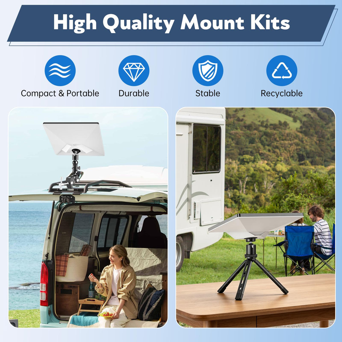 QDOJC Starlink Mini Tripod Extended to 150mm for better ground clearance