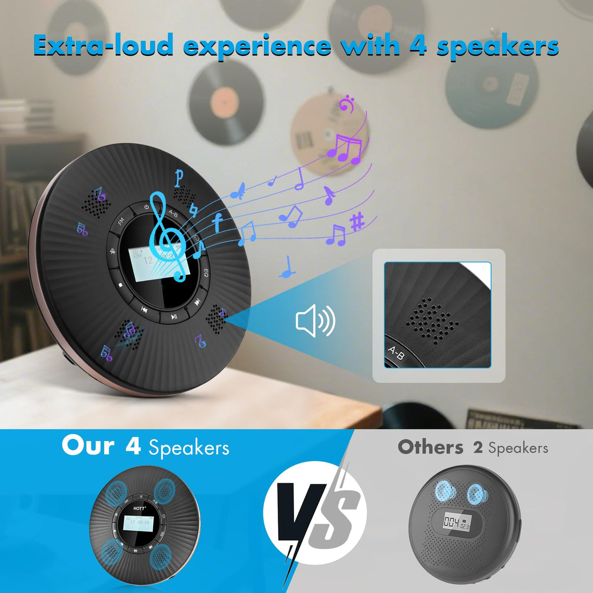 QDZ HOTT C228 Bluetooth 5.3 enables wireless listening with compatible devices.