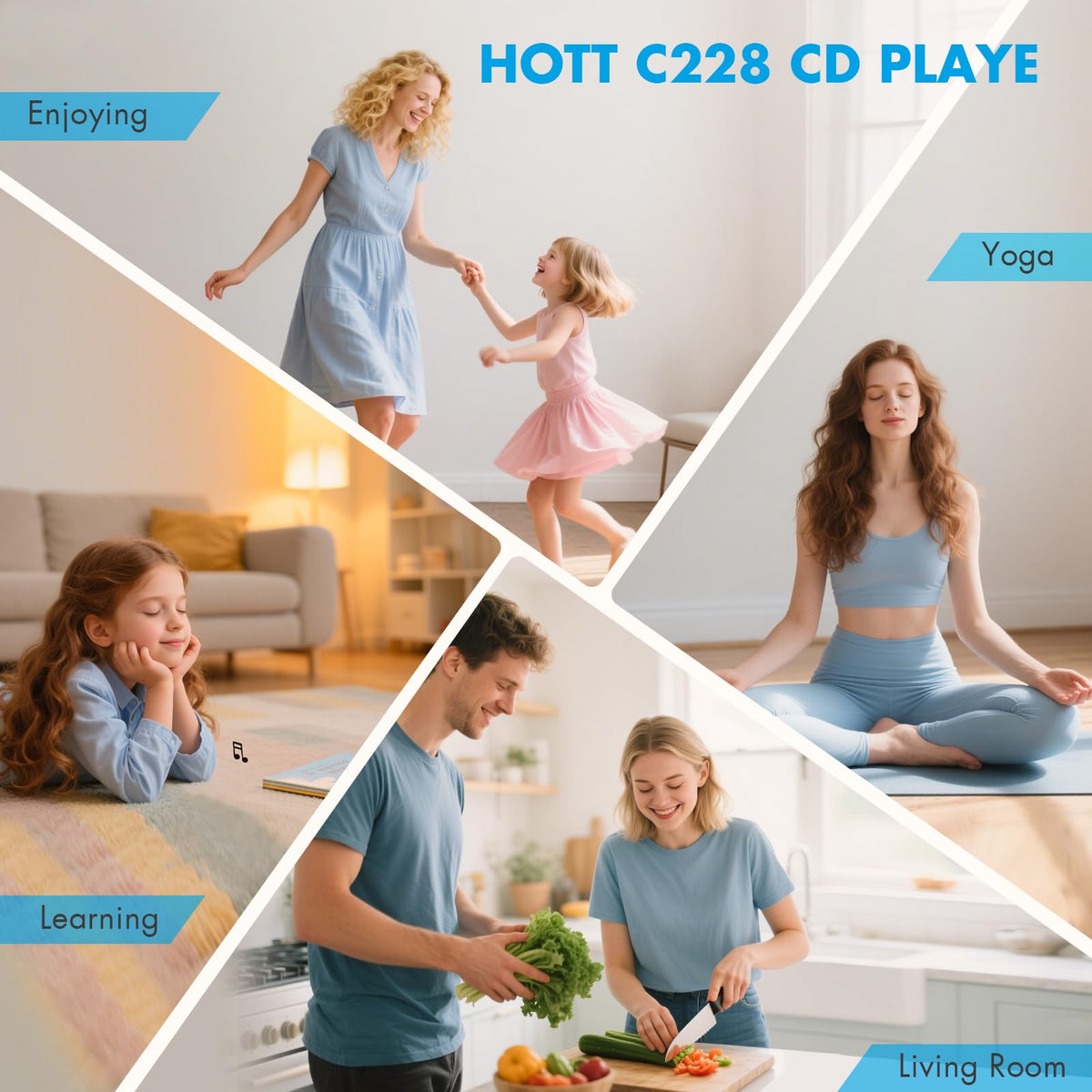 QDZ HOTT C228 compact CD player ideal for car use and travel.