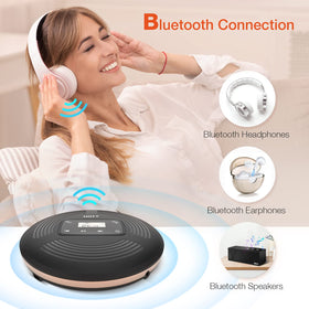 QDZ HOTT portable CD player rechargeable battery supports long listening sessions.