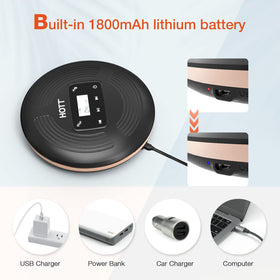 QDZ HOTT portable CD player touch buttons with backlight for easy use.
