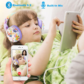 QearFun Unicorn Headphones foldable design for compact travel.