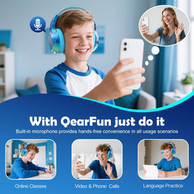 QearFun headphones offer 60h playtime for trips and classes