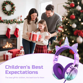QearFun Kids Unicorn Headphones with gradient finish for vibrant style.