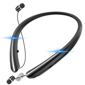 Qeapaue neckband front view showing sleek design and comfort