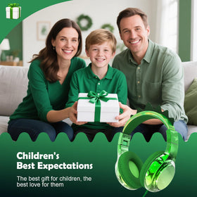 QearFun Cat headphones with glitter ears for comfy all-day wear