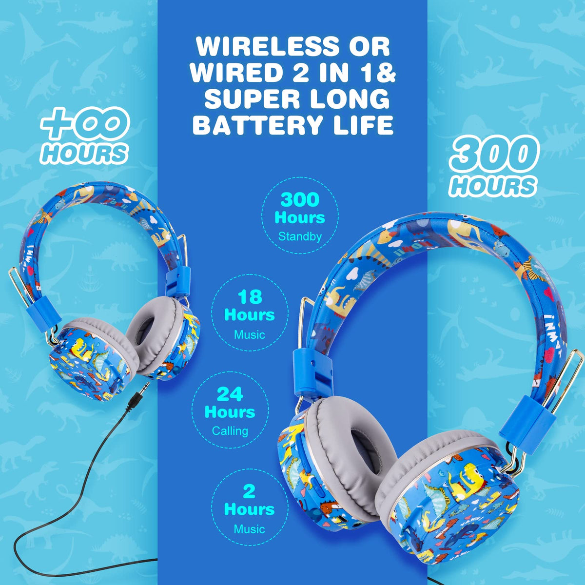 QearFun dinosaur headphones in travel bag ready for car trips