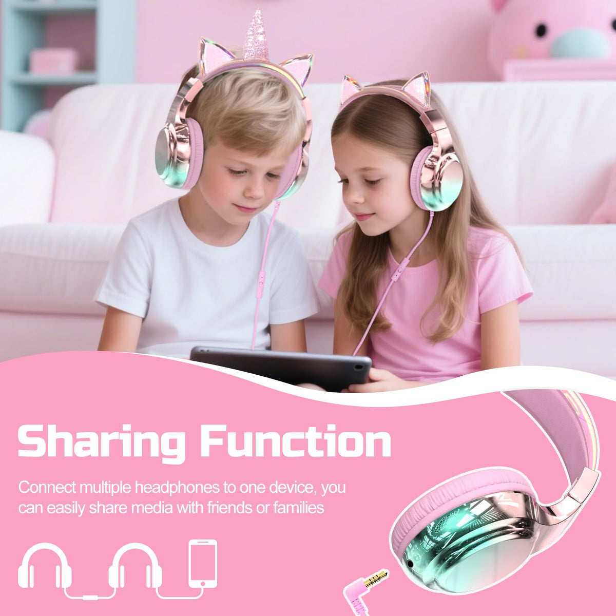 QearFun foldable headphones for easy backpack storage.