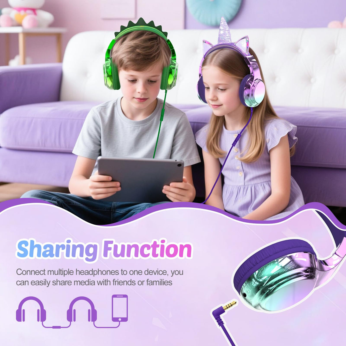 QearFun Headphones folded for travel; compact and portable