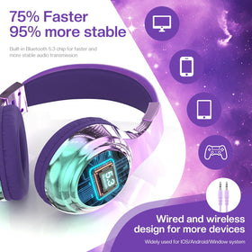 QearFun headphones with fast charging for quick top-ups between classes.