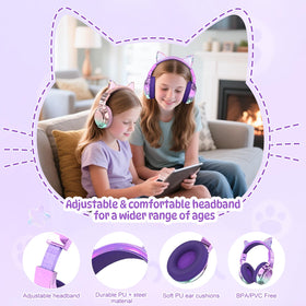 QearFun kids cat-ear headphones offer up to 60 hours of wireless playtime.