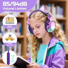 QearFun Unicorn headphones with sparkly horn for travel fun