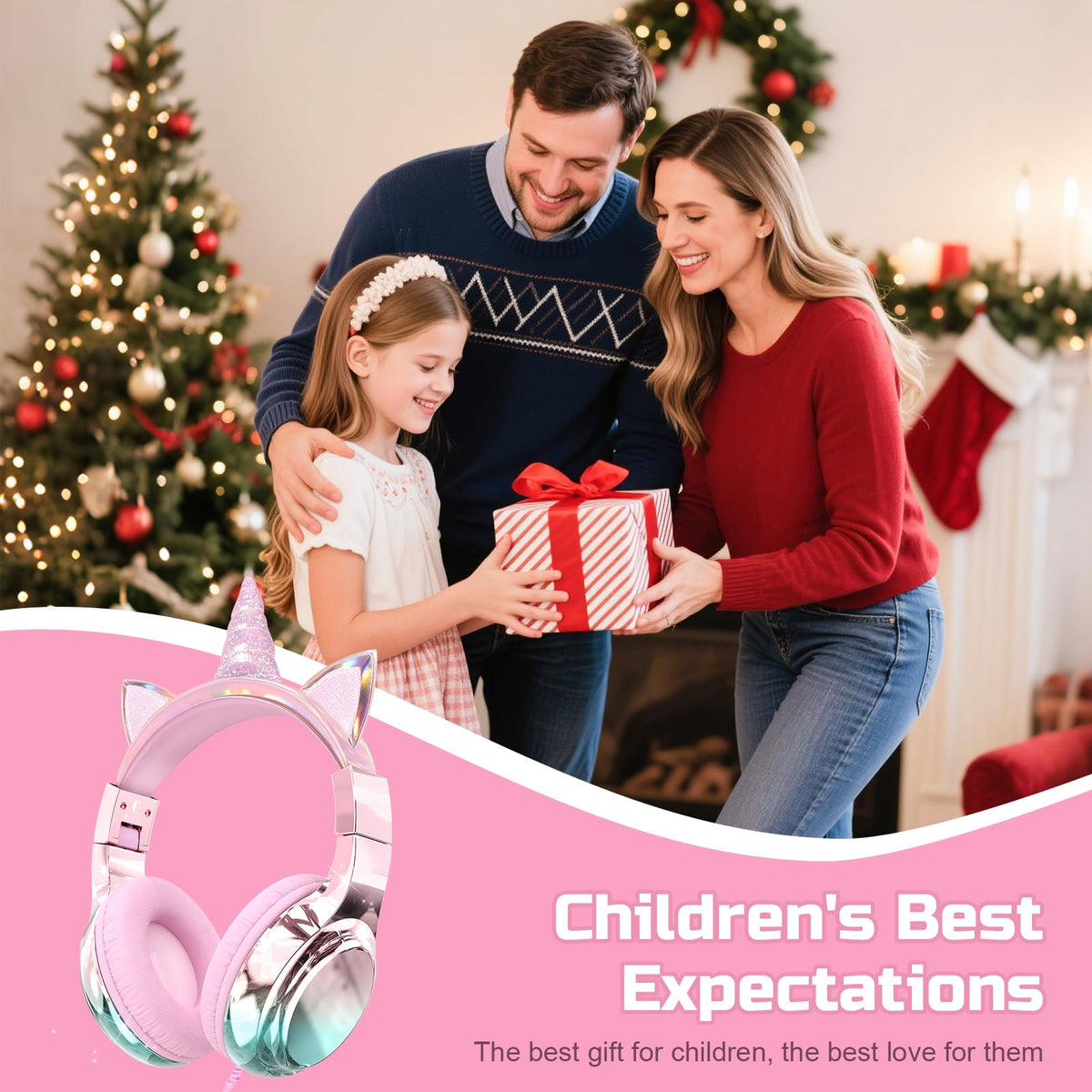 QearFun kids cat headphones with mic for clear classroom calls.