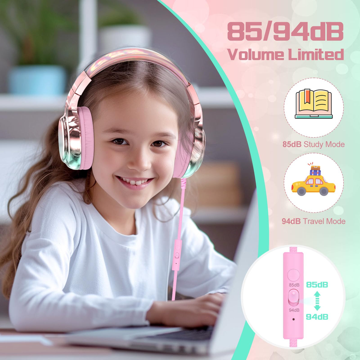 QearFun 40mm drivers deliver rich stereo sound for learning