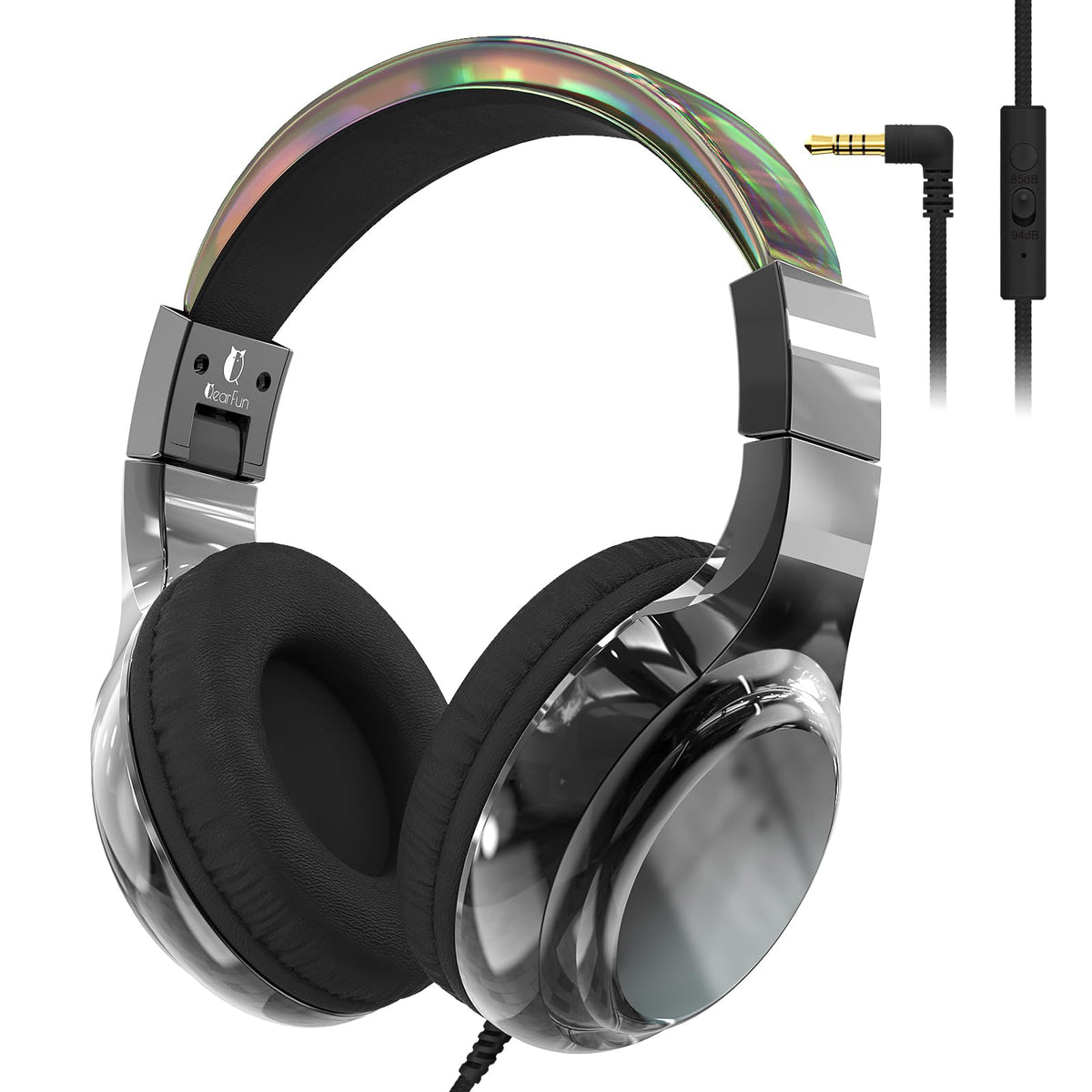 QearFun kids headphones with gradient design offer a stylish look for daily use.