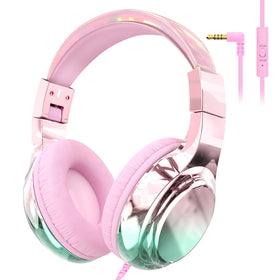 QearFun kids headphones with gradient finish for stylish, immersive school listening
