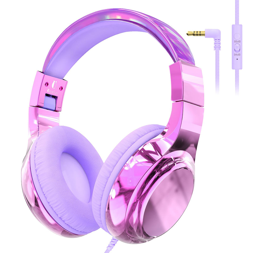 QearFun kids headphones with gradient finish for stylish, immersive classroom listening.