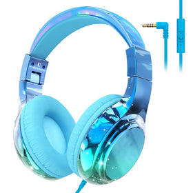QearFun kids headphones with gradient finish offering stylish design and immersive sound for learning and play.