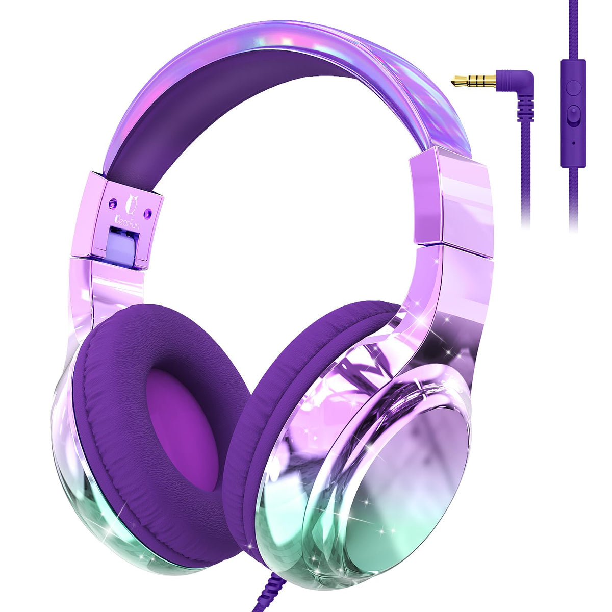 QearFun Kids Headphones with gradient finish for stylish daily use.