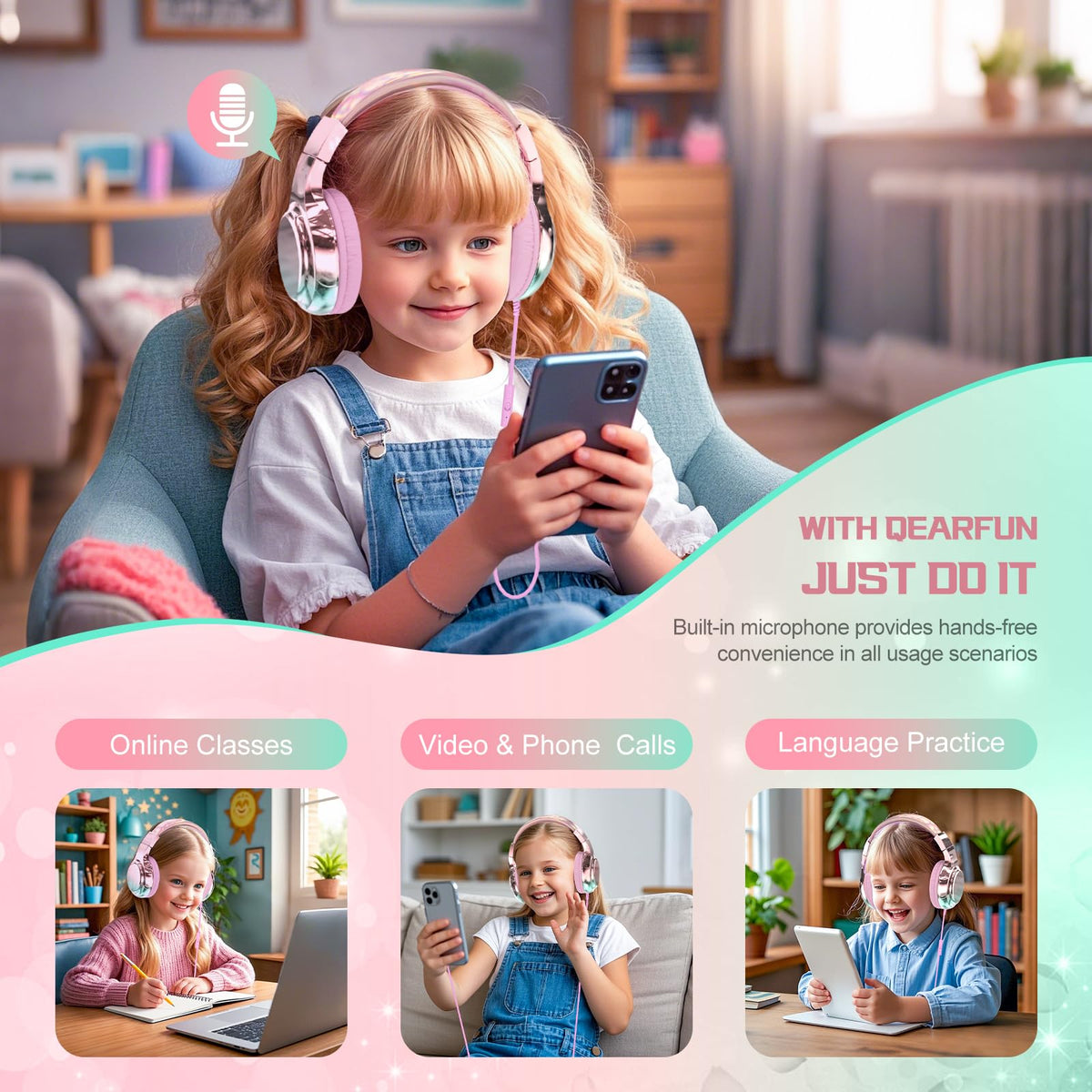 QearFun volume limit options 85/94dB protect ears in noisy environments