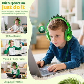 QearFun foldable unicorn headphones for easy packing and travel.