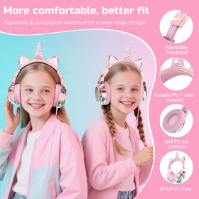 QearFun memory foam earcups provide soft all-day comfort.