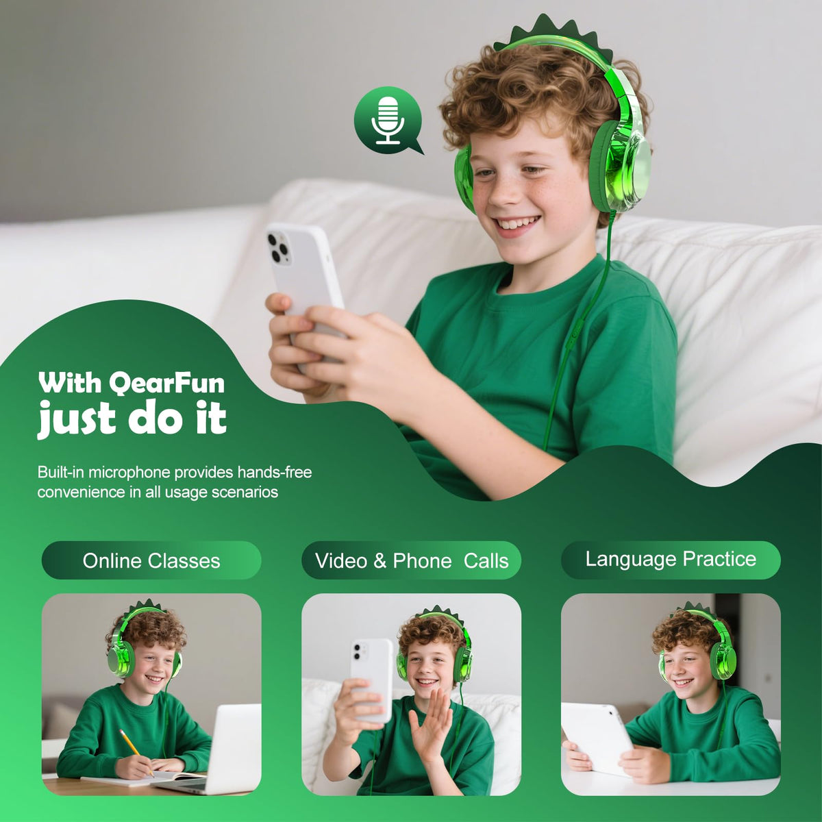 QearFun Share Port headphones let two kids listen together