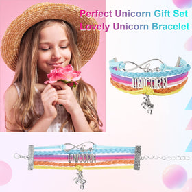 QearFun Unicorn gift set includes bracelet for a delightful surprise.