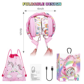 QearFun Unicorn headphones travel-ready setup for on-the-go listening