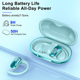 Close-up of air-conduction design showing open-ear listening and awareness with Qecnato.