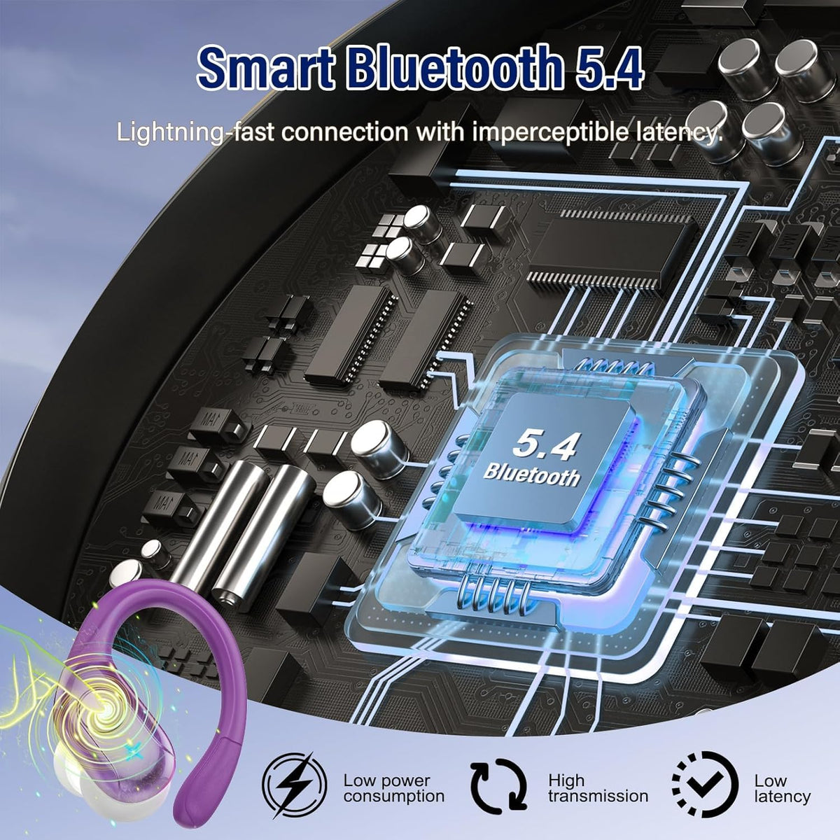 Qecnato charging case LED display indicating battery levels
