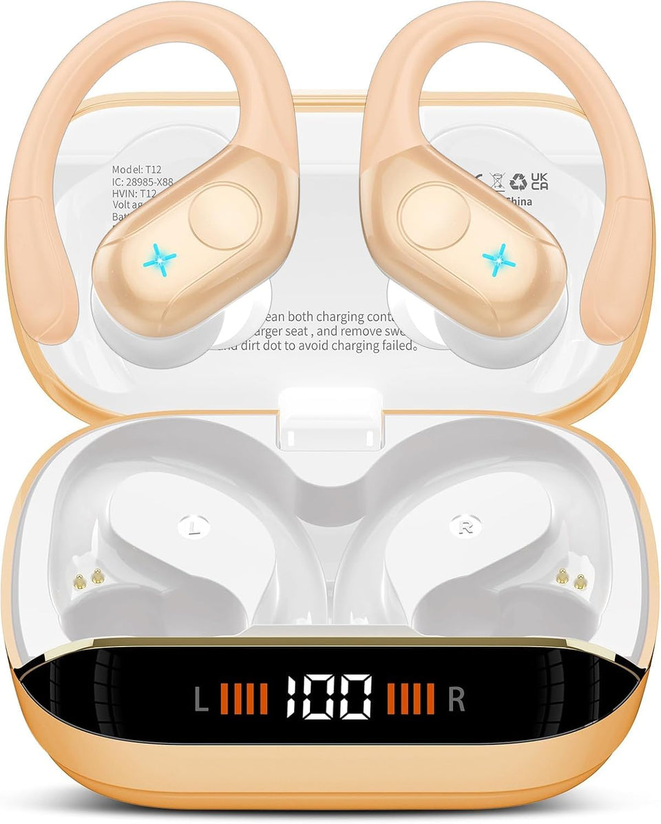 Qecnato earbuds front packaging showing product and color, highlighting design benefit