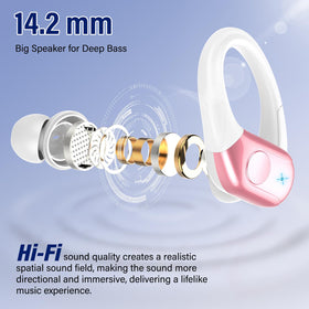 Qecnato earbuds worn by runner demonstrating stable fit and sweat-resistant advantage