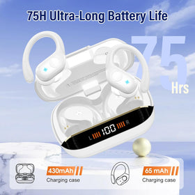qecnato earbud worn with silicone earhook for secure fit