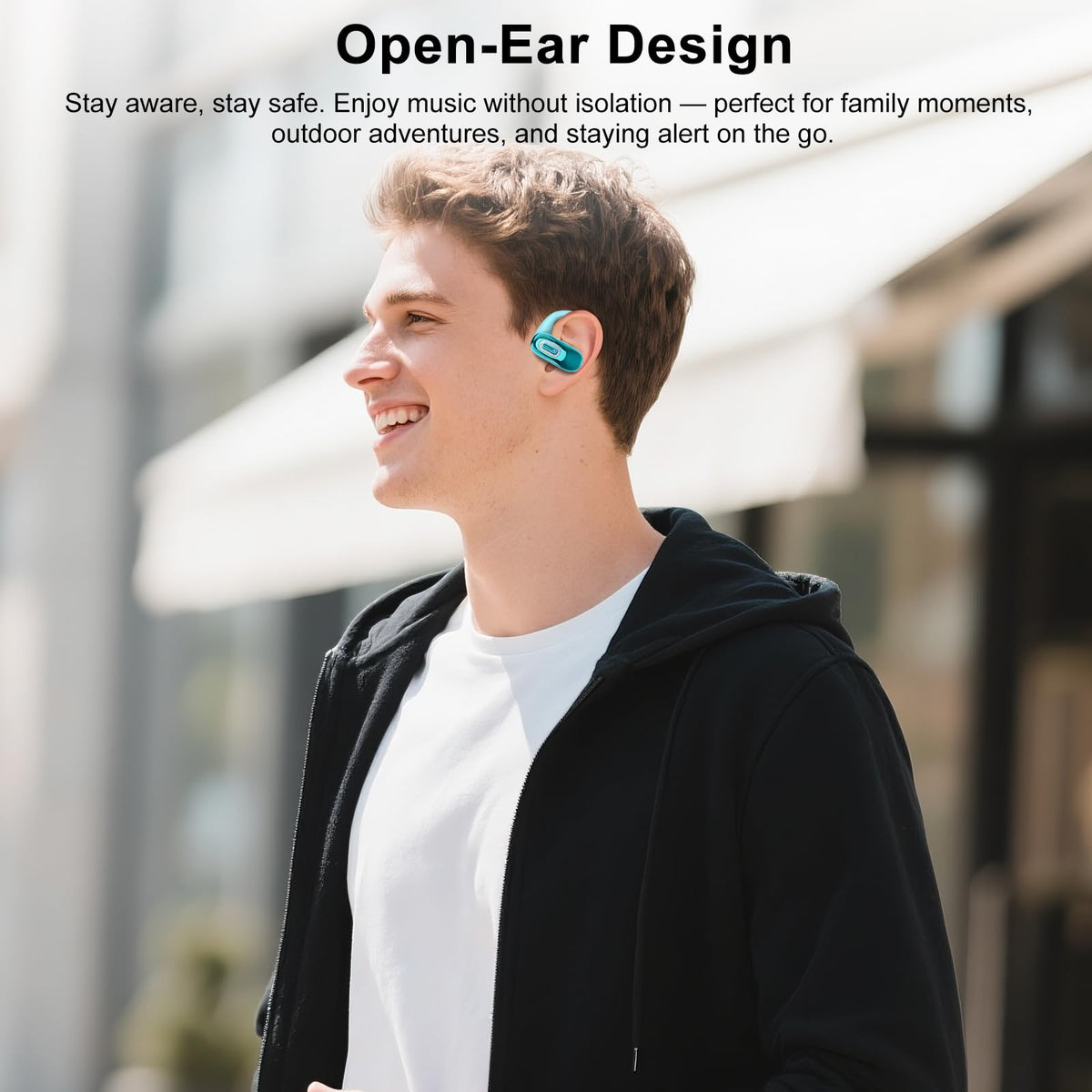 Qecnato earhooks secure-fit close-up for stable movement during runs.