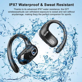 Qecnato earhooks secure-fit keeping buds in place during intense activity.