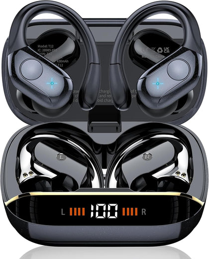 Qecnato front packaging showing earbuds and compact charging case for easy portability