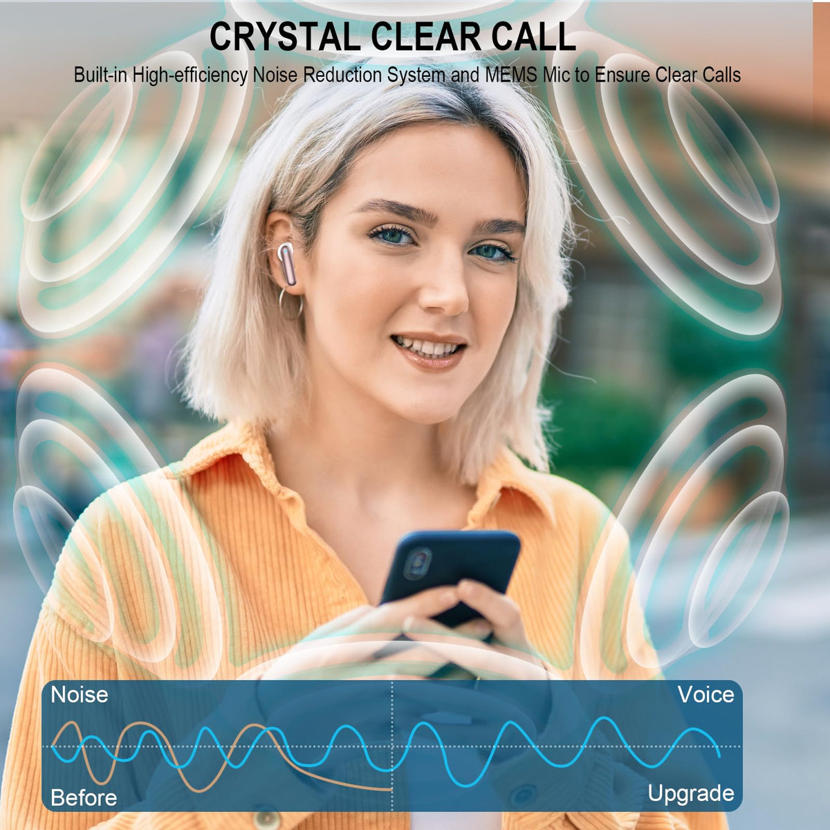 Qecnato intelligent touch controls for effortless playback and calls.