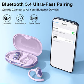 Qecnato open-ear headphones Bluetooth 5.4 for stable wireless connection