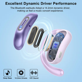 Qecnato Open-Ear Headphones deliver crystal-clear calls for hands-free conversations.