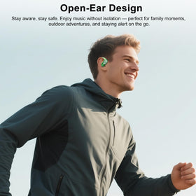 Qecnato Open-Ear Headphones earhooks close-up for active movement.