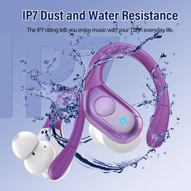 Qecnato earbuds beside a coin showing compact size and portability